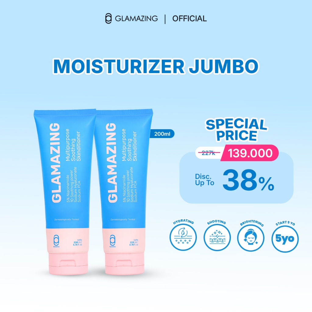 GLAMAZING - [Twin Pack] Moisturizer Multipurpose Soothing Skinditioner 200 mlX2PCS – 5% Niacinimide 