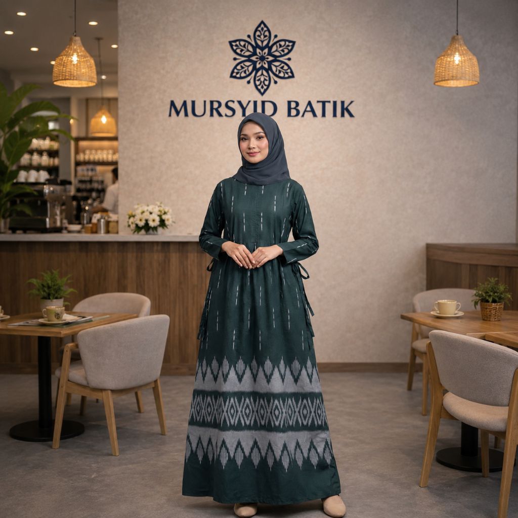 Gamis Wanita - Gamis Batik Wanita - Gamis Batik -Gamis Batik Wanita Lengan Panjang