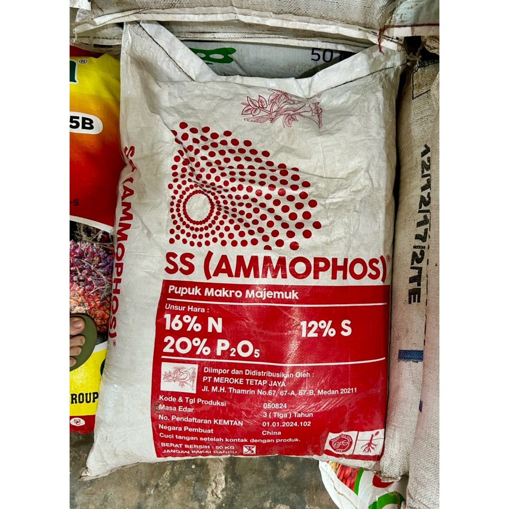 SS (AMMOPHOS) 50 KG Pupuk Meroke Kemasan Pabrik Pupuk Majemuk Asli Original