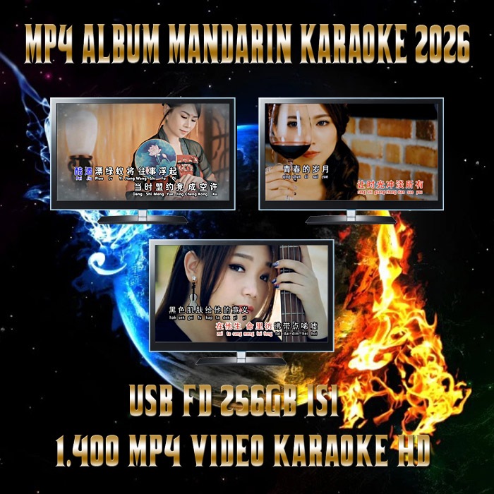 USB FD 256GB Mp4 Album Mandarin Karaoke Isi 1.400 Lagu Terbaik 2026