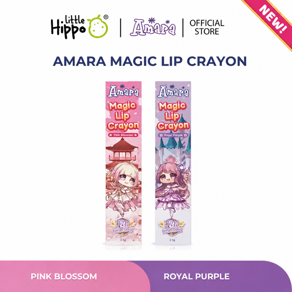 Amara Magic Lip Crayon Lipstick Anak BPOM Bibir Choco Merah Peach Orange Lip Stick Lip Balm Anak Pur