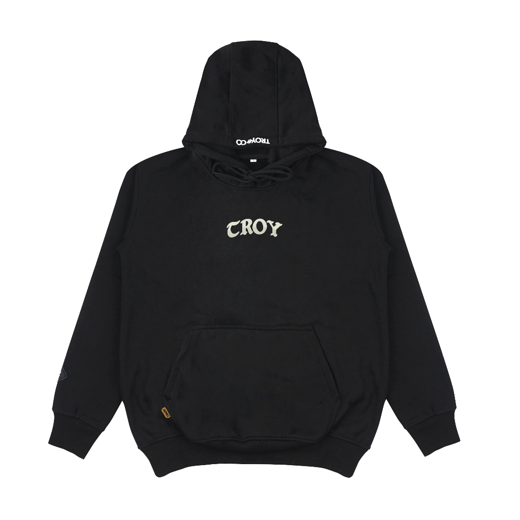TROY COMPANY Hoodie Black Bubo Little Owl - Hoodie Pria Hitam KHD 2362