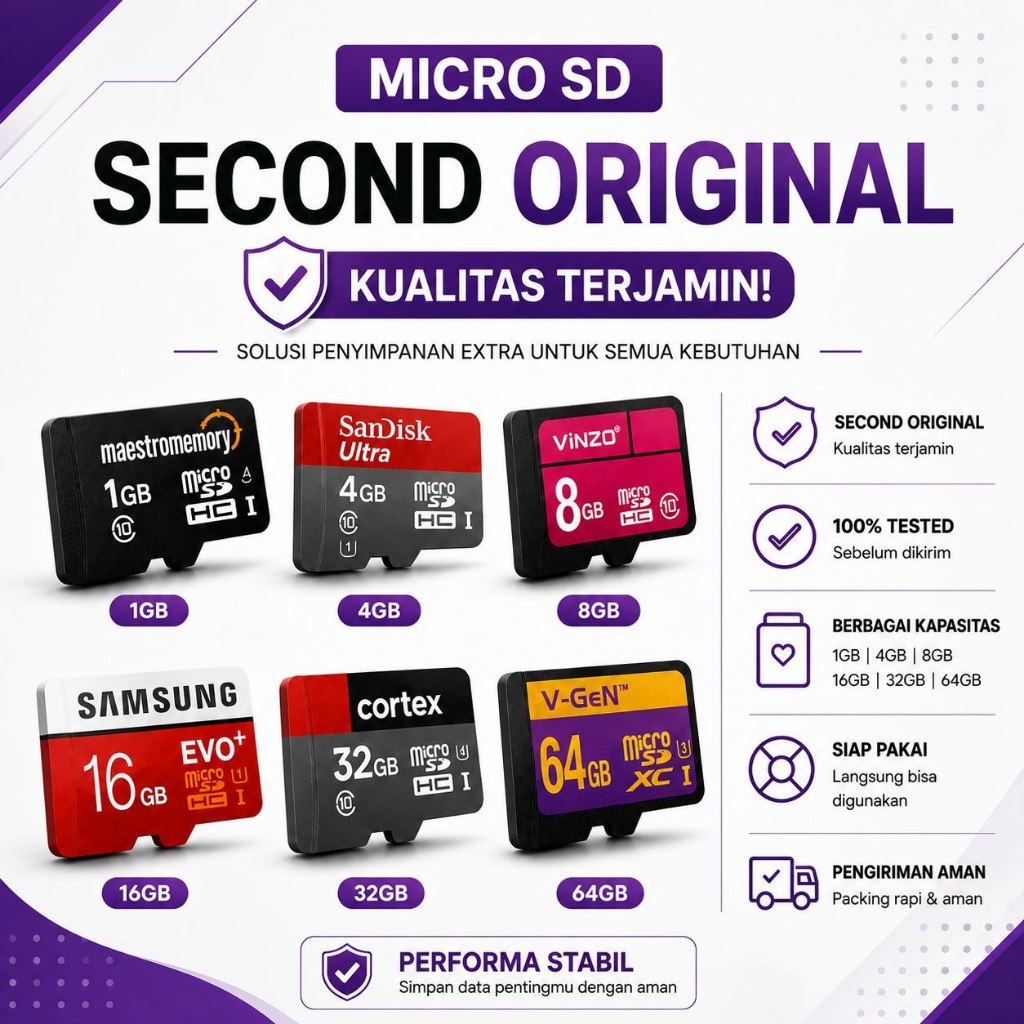 [COD ] MEMORY CARD MICRO SD TESTED SECOND BERBAGAI MERK SUDAH FORMAT LANGSUNG DAPAT DIGUNAKAN