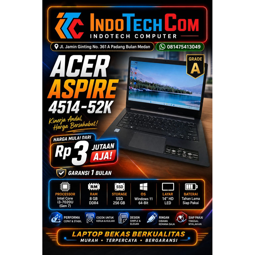 ACER  ASPIRE 5  A514(second) Intel(R) Core i3 - 7020U