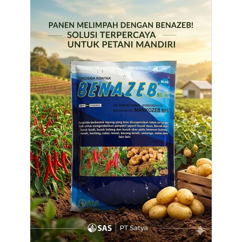 Fungisida Benazeb Mankozeb biru 1kg