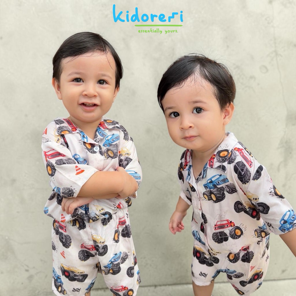 Kidoremi Dailywear Rayon - Setelan Setcel Rayon Viscose Premium Anak Laki-Laki Perempuan 1-5 Tahun