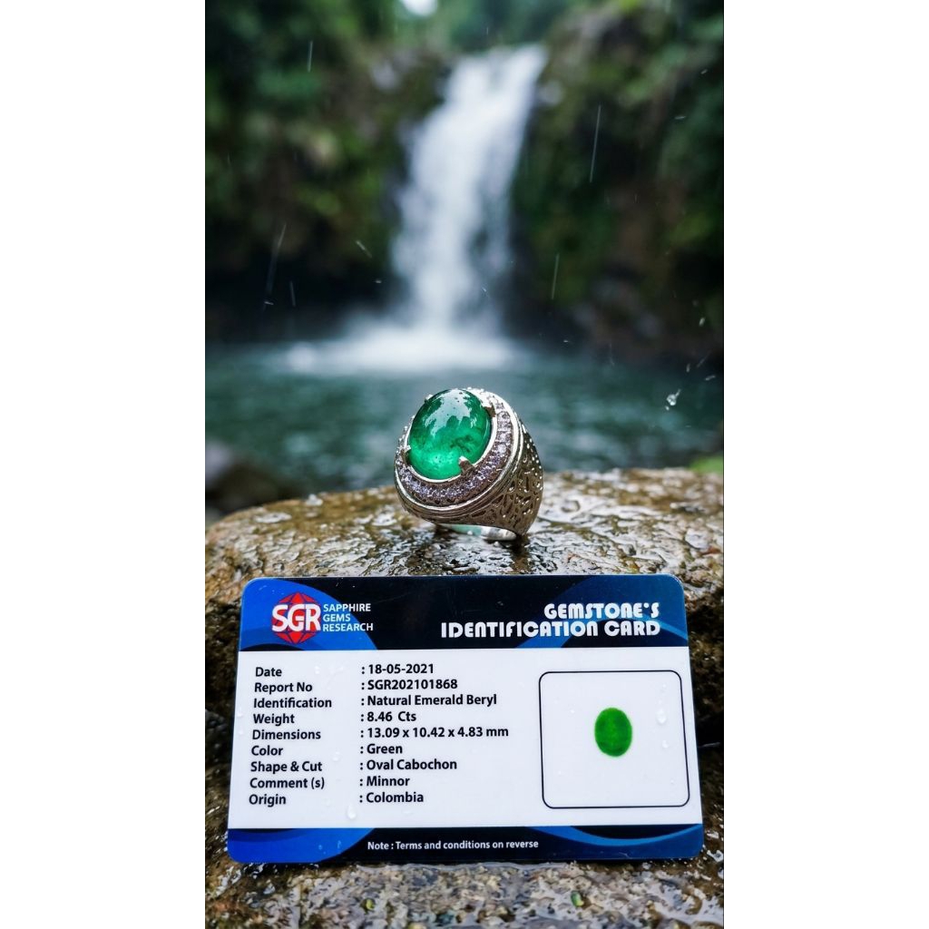 NATURAL BATU PERMATA ZAMRUD COLOMBIA CLEAN KRISTAL BIG SIZE NTD INCLUDE MEMO SGR GEMS LAB
