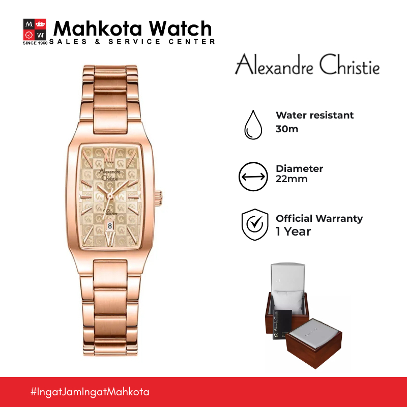 JAM TANGAN WANITA ALEXNDRE CHRISTIE AC 2455LD 2455 LD DIAL EMBOS