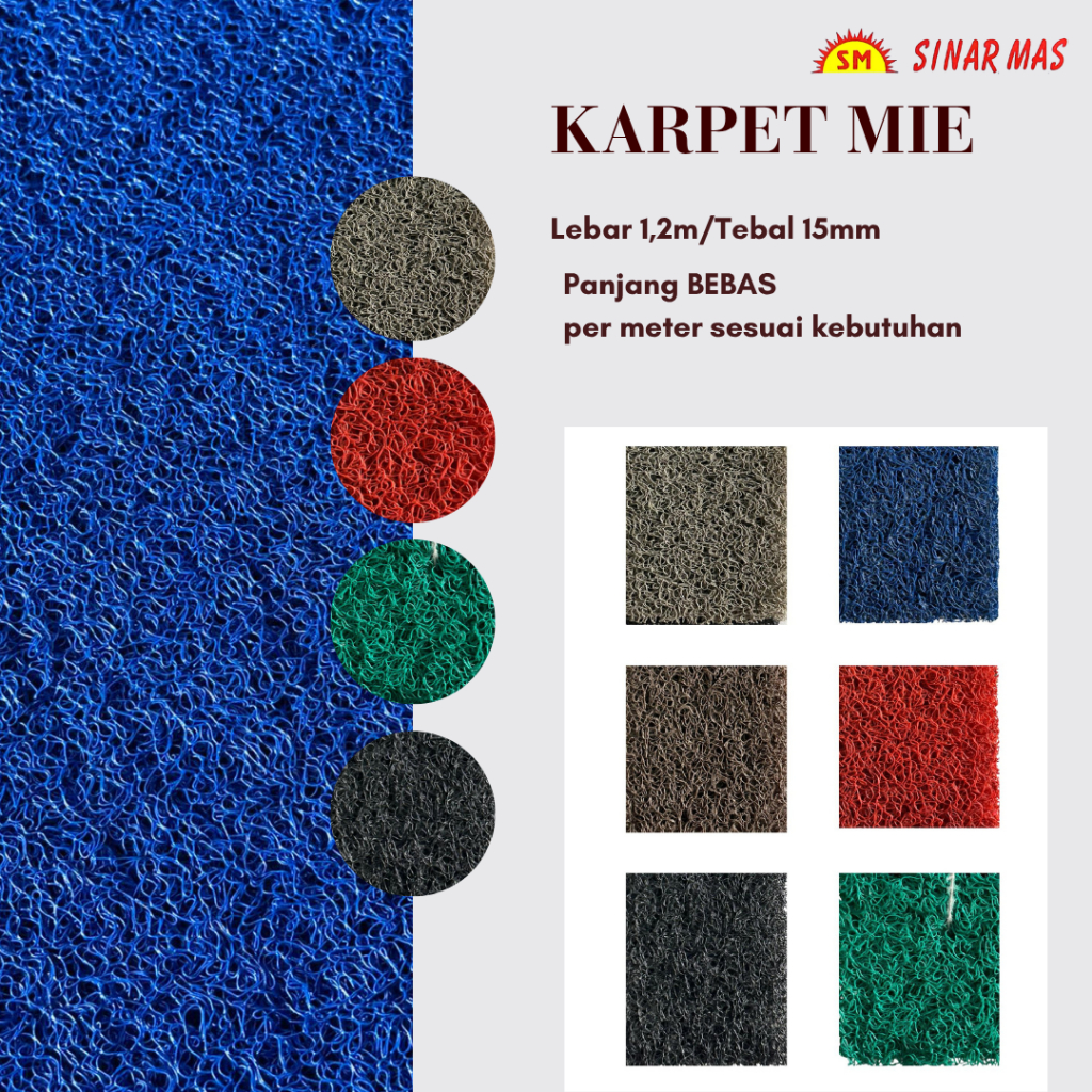 Karpet Mie Meteran | Lebar 1,2 meter | Tebal 15mm