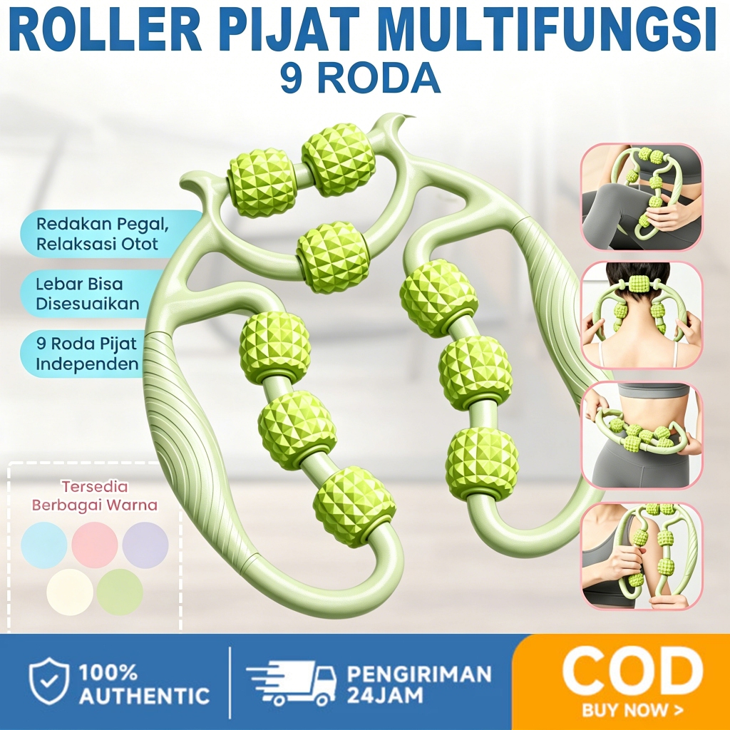DEFE 9 putaran Alat pijat betis, alat pijat kaki, roller, pelemas otot betis, roller pijat, alat pij