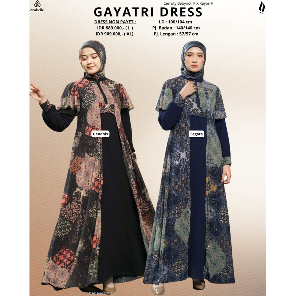 GAYATRI DRESS GAMIS MEWAH MOTIF EXLUSIVE ARABELLE