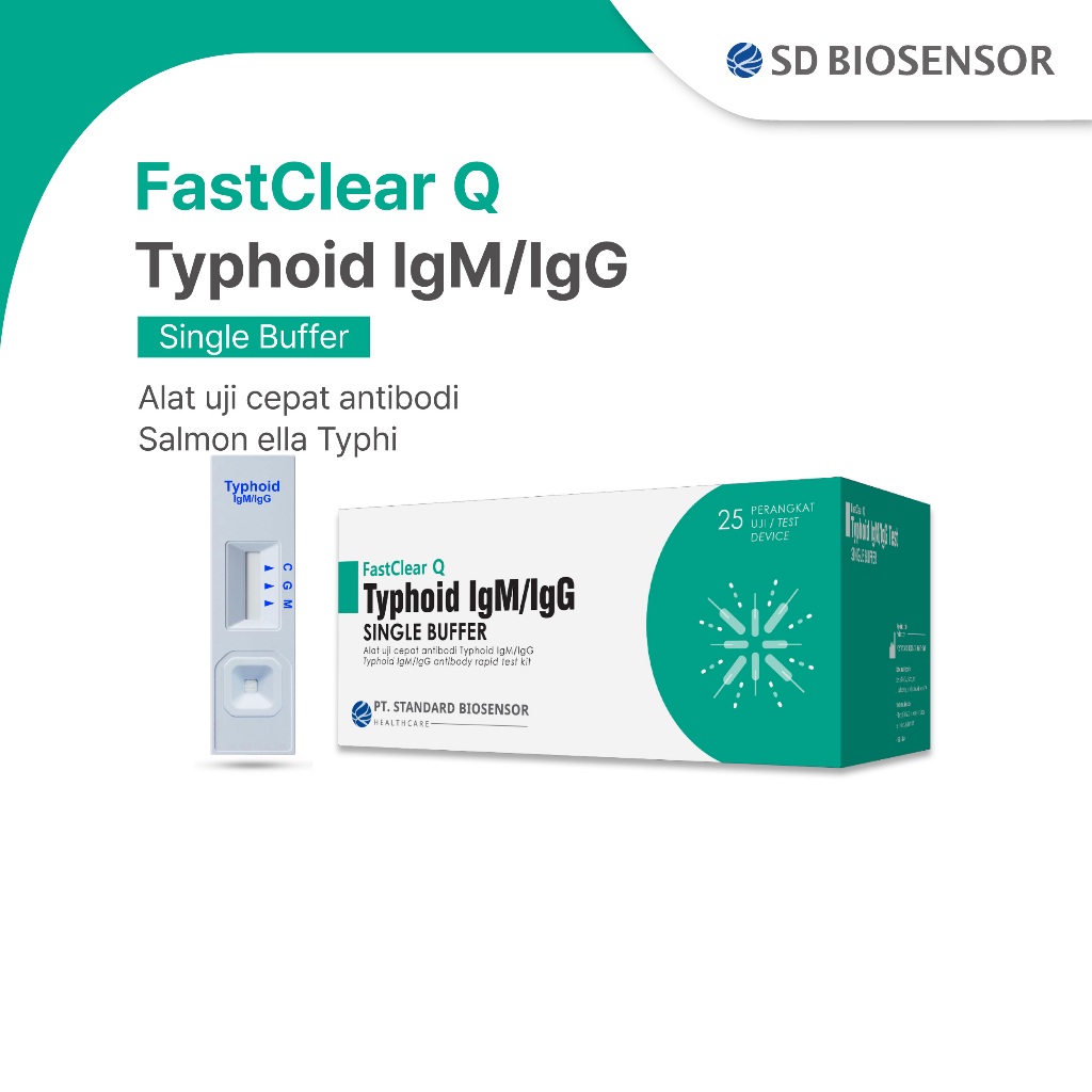 SD BIOSENSOR Fastclear q Typhoid Igm/Igg Rapid Test Kit Kemasan Satuan