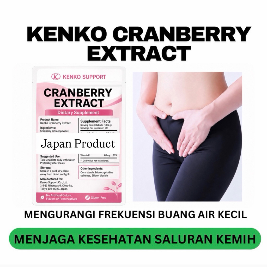 KENKO Cranberry Extract Suplemen kandung kemih JAPAN
