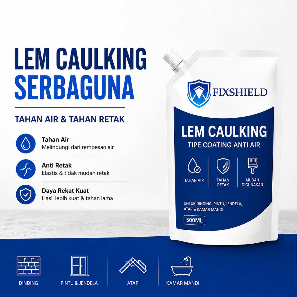 Lem Perbaikan Retak Dinding dan Keramik Waterproof