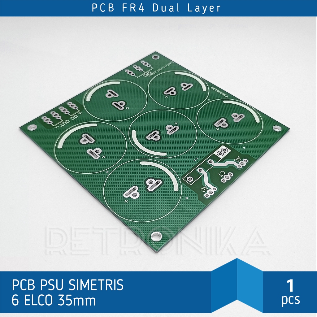 PCB Power Supply Simetris 6 Elco, 35mm - Dual layer.