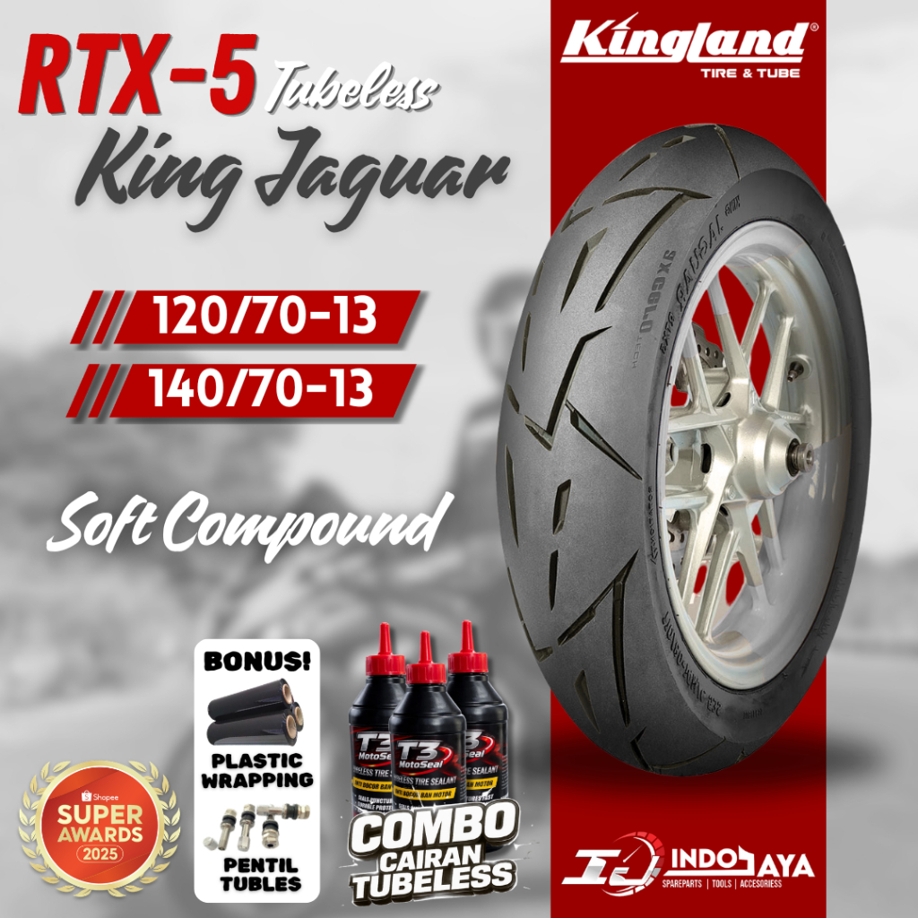 [FREE PENTIL] BAN TUBELESS SOFT COMPOUND KINGLAND RING 13 RTX5 ( 120/70-13 - 140/70-13 ) BAN DEPAN B