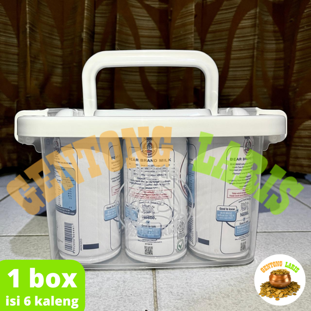 1 BOX CONTAINER isi 6 Kaleng Susu Beruang Nestle Bear Brand - Hampers