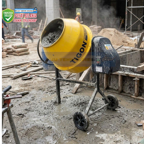 mesin molen mini aduk semen TIGON TCM120 L / concret mixer TIGON 120