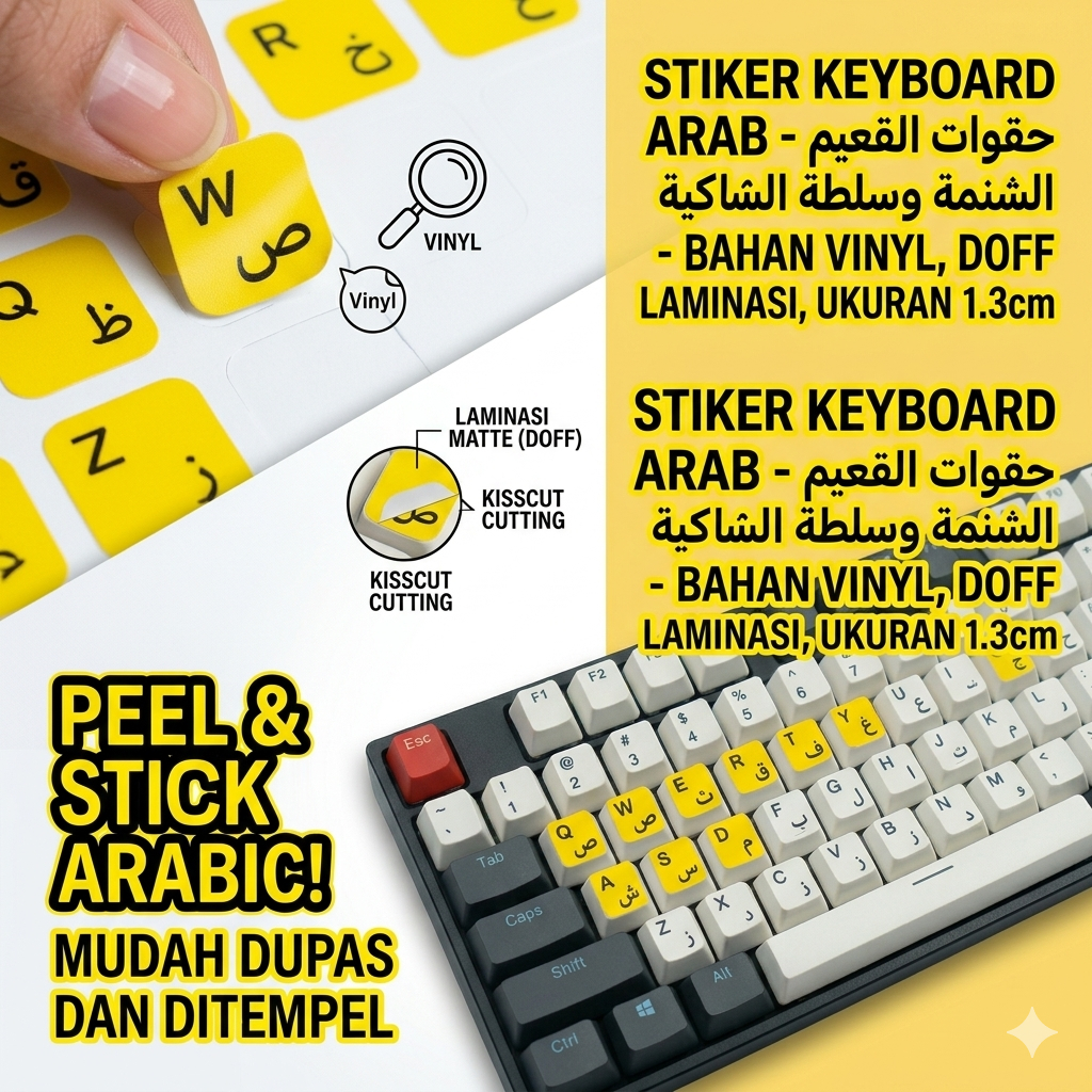 Stiker Arab Stiker Keyboard Laptop Komputer | Stiker Keyboard Vinyl