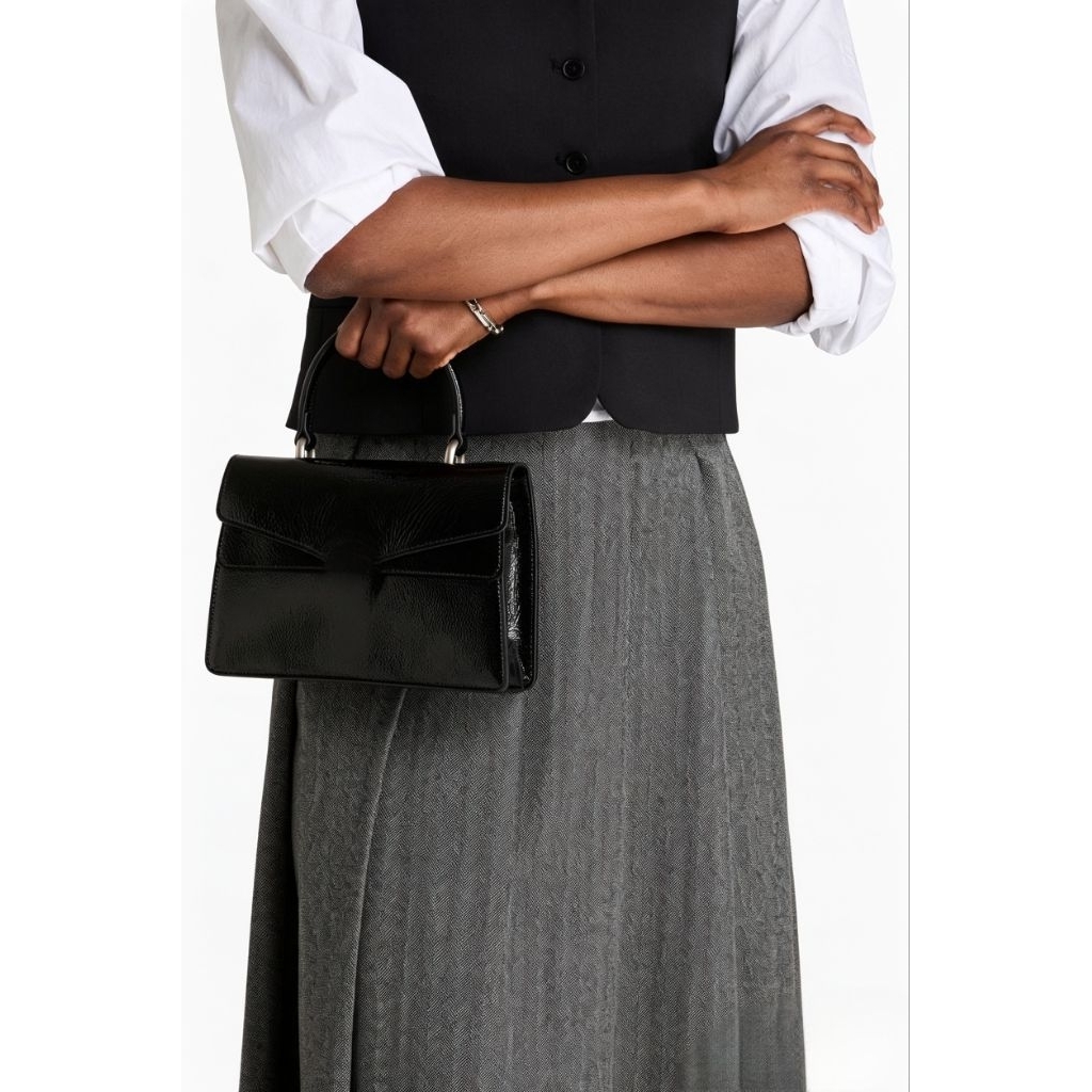 Experience bags Store - Tas Hitam Small Top handle Onysus Patent leather kulit glossy- Bonus box
