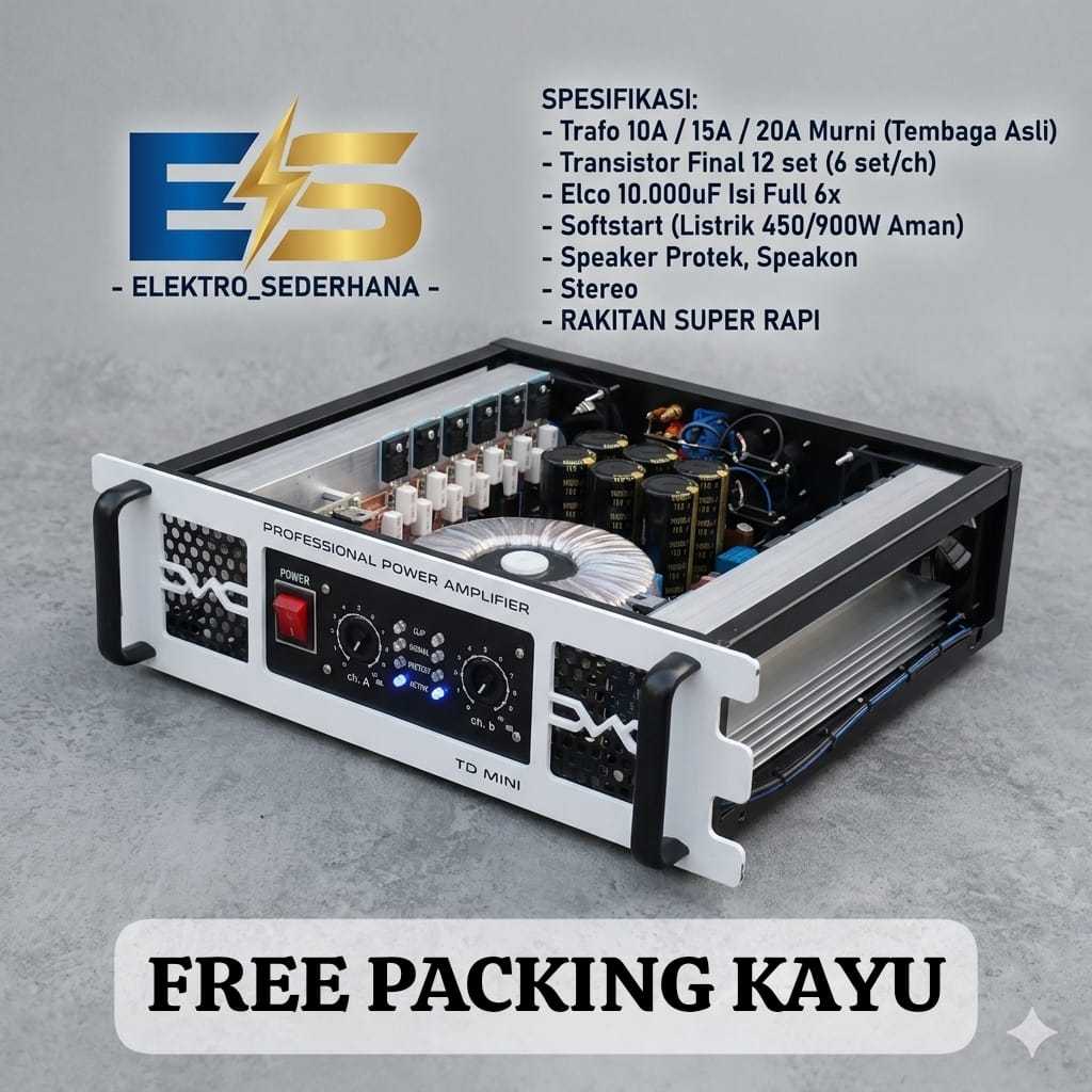 power amplifier 10A 15A CT 45 CT 55 murni (tembaga asli) box TD MINI free packing kayu