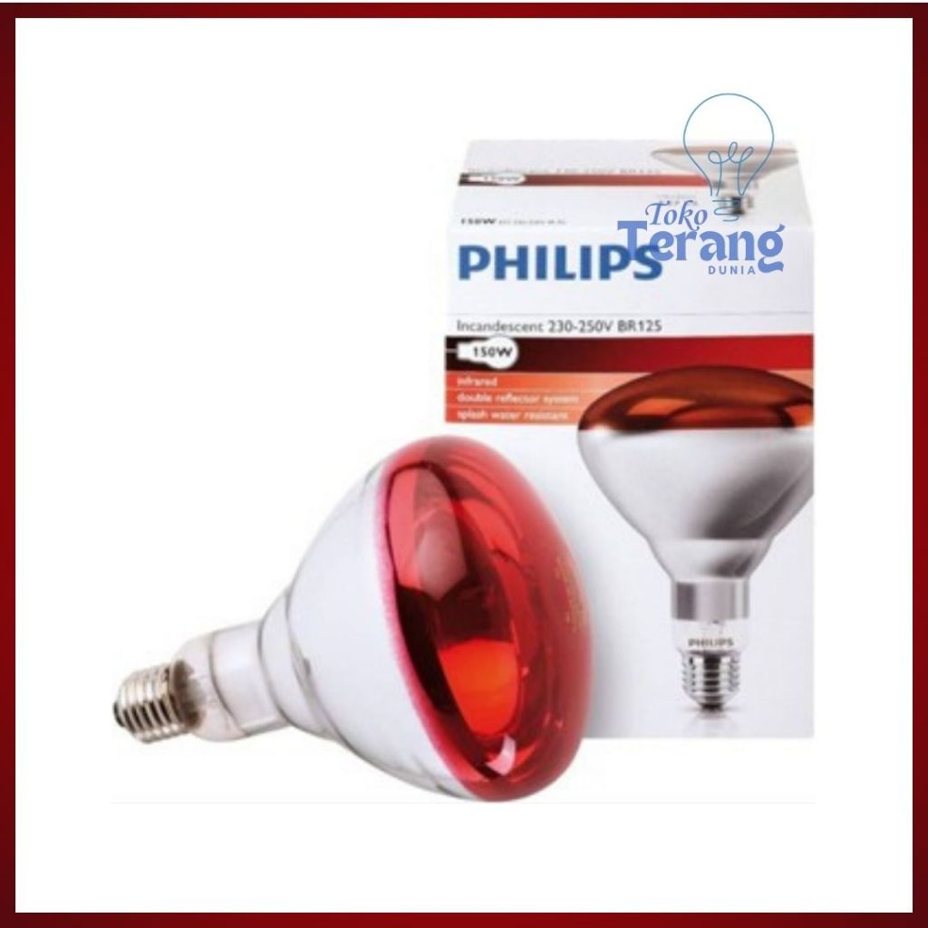Lampu Infrared Terapi Philips 150w Watt Sinar Bohlam Alat Fisioterapi
