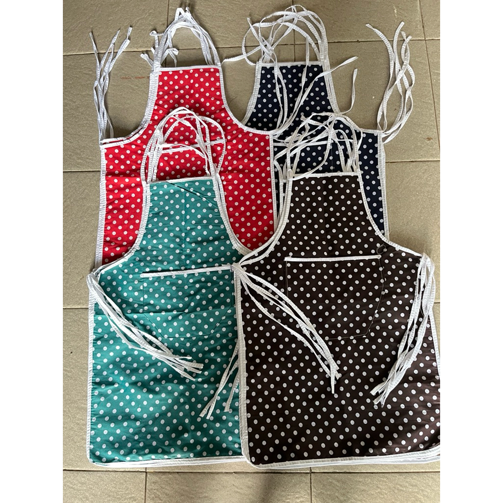 Celemek masak polkadot / apron masak / apron celemek kitchen /celemek masak