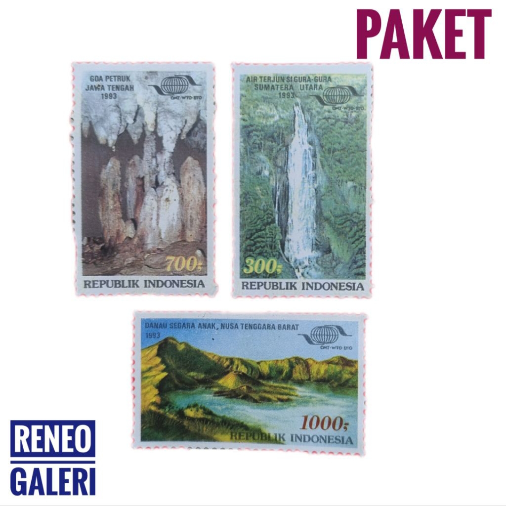 Paket 3 variasi prangko Tahun 1993 seri sidang umum organisasi pariwisata Sedunia X ke-10 set lengka