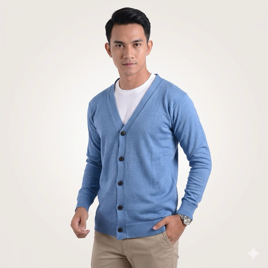 Cardigan Casual Basic Outer Pria