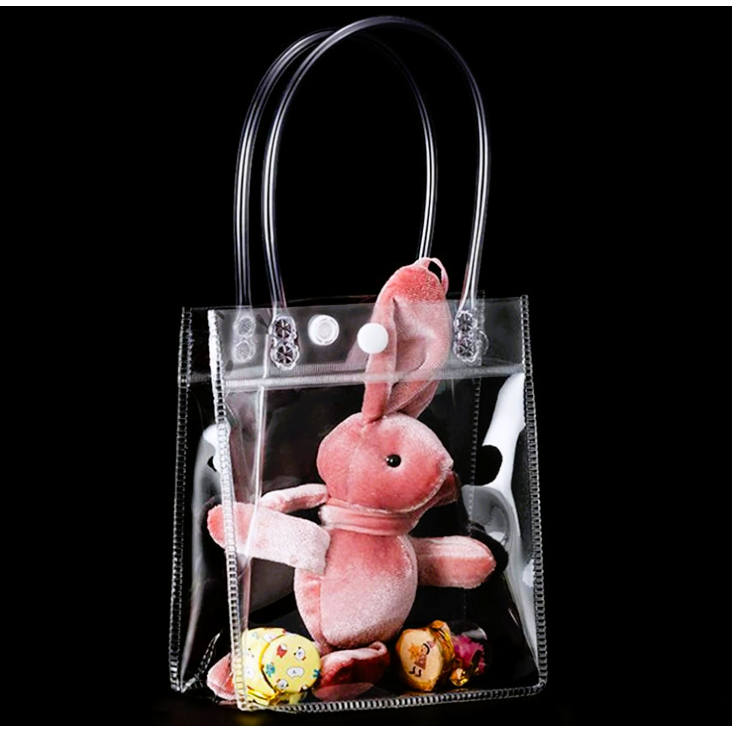 [PREMIUM] Elegant Clear Tote Bag 10x25cm - Tas Mika PVC Super Bening Mewah Tebal & Kuat