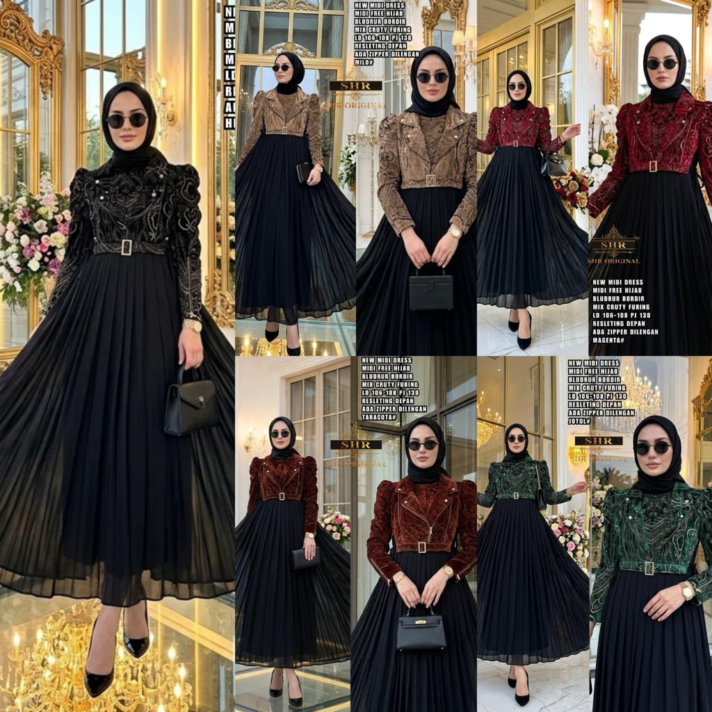 ORI SHR 100% - MIDI BLUDRU SET HIJAB PREMIUM