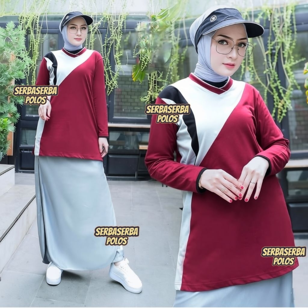 TERBARU SERAGAM OLAHRAGA ROCELLA / KAOS OLAHRAGA ROK CELANA / SERAGAM OLAHRAGA SYAR'I / SETELAN ROK 