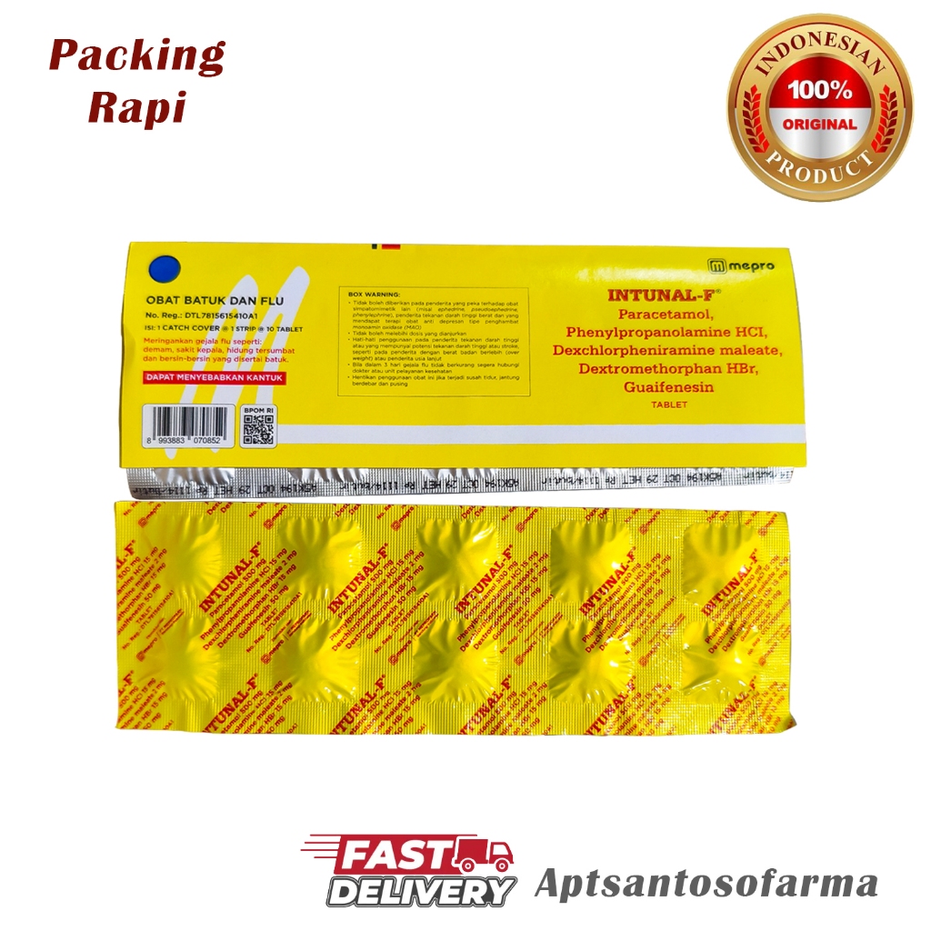 Intunal F 10 Tablet Original | Redakan Flu & Pilek Cepat