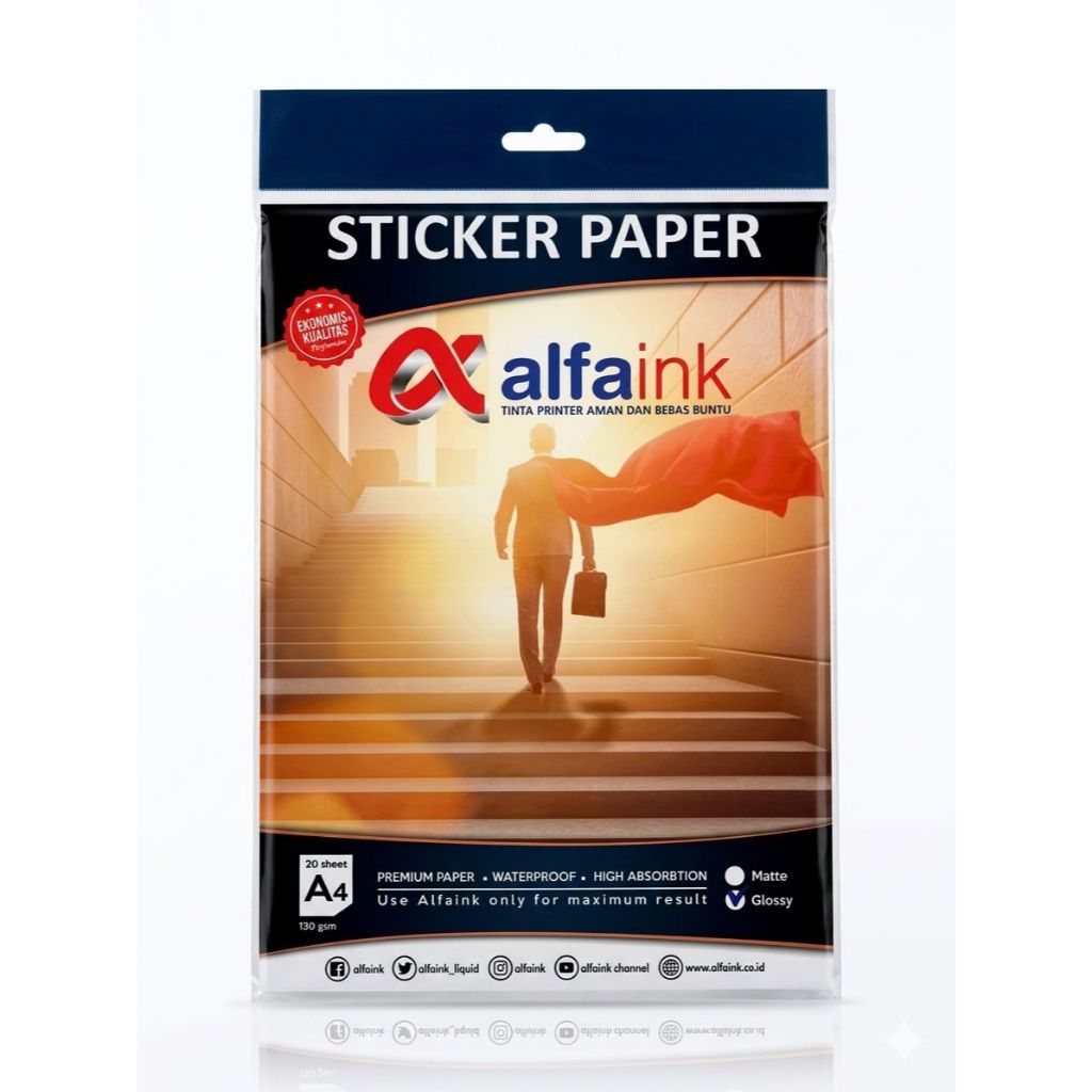 ALFAINK STICKER PAPER 130 GSM GLOSSY