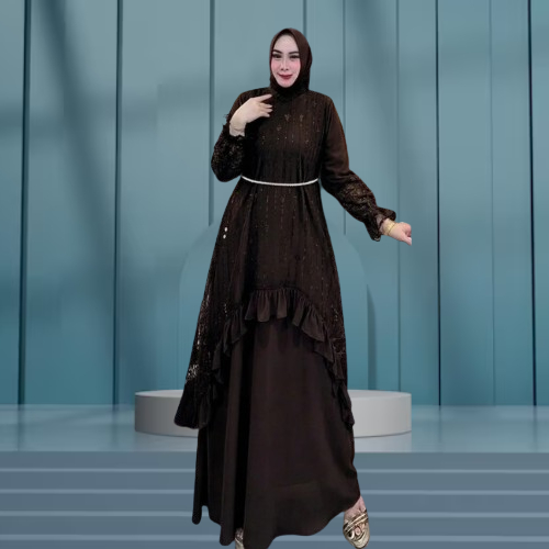 Gamis Brokat Model Terbaru 2026 Silvana Gamis Kondangan Mewah Baju Dress Wanita Korea Style Kekinian