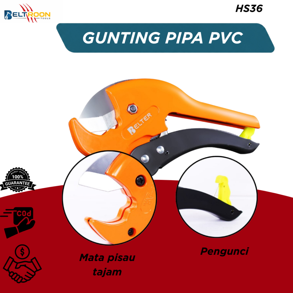 BELTER Gunting Pipa PVC 42mm  Pipe Cutter GuntIng Pemotong Pipa Air