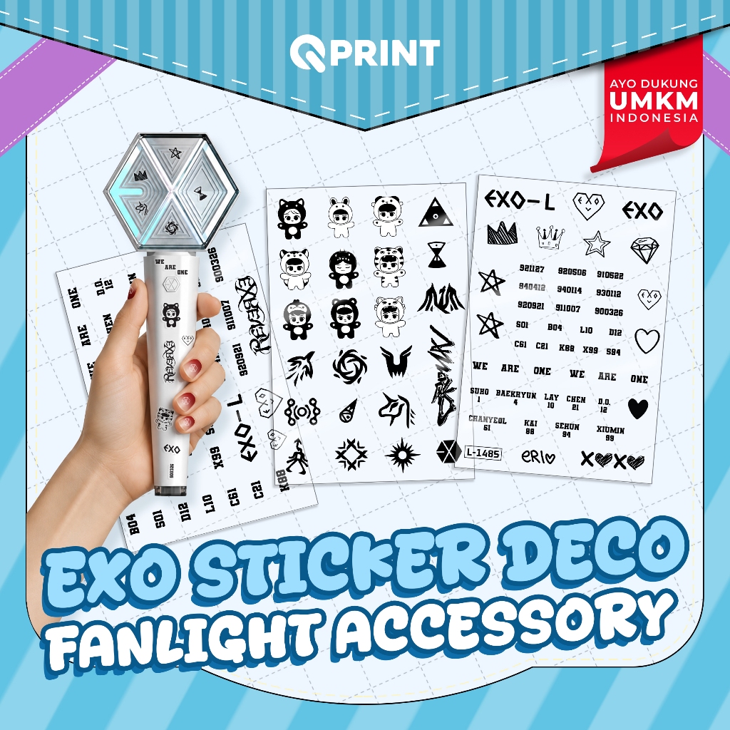 Sticker Deco EXO Fanlight Eribong Lightstick Accessory / Exhorizon Planet 6 Konser Stiker Sheet Pack