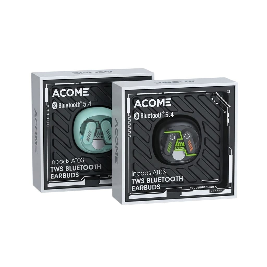 ACOME Inpods AT03 TWS Bluetooth 5.4 Earbuds Gaming Wireless Headset Transparan