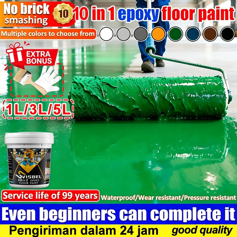 Cat lantai 10 dalam 1 cat lantai epoxy untuk lantai semen sendiri Cocok untuk Bengkel Gudang Pabrik 