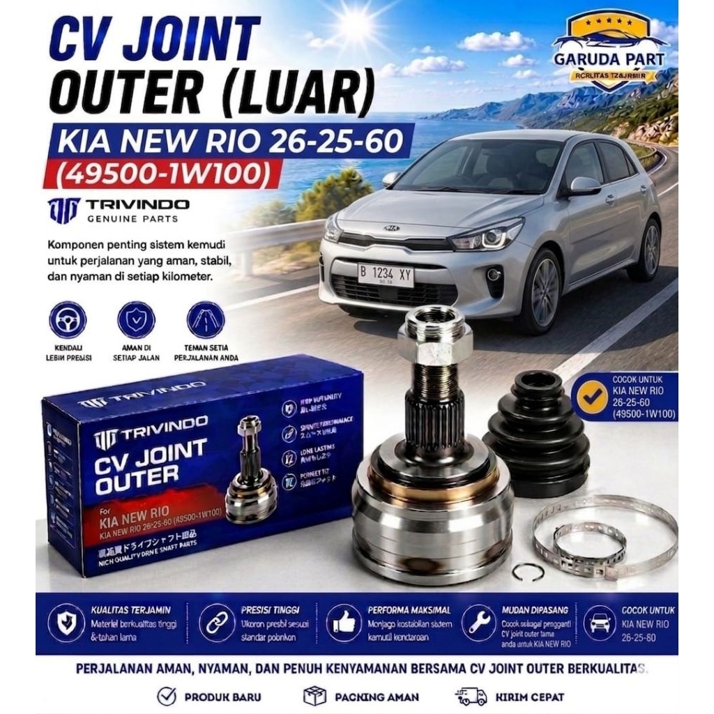 CV JOINT OUTER (LUAR) KIA NEW RIO
