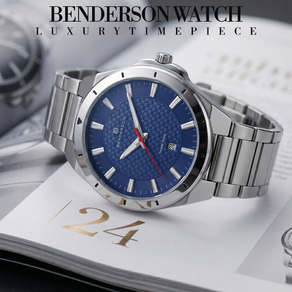 BENDERSON 1193M JAM TANGAN PRIA MEWAH ELEGAN DEEP BLUE SERIES 3 ATM WATER RESISTANT FREE BOX