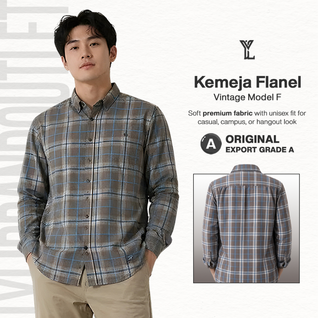 Kemeja Flanel Pria Weatherproof Vintage Model F- Flanel Shirt Lengan Panjang Cotton Premium - Lyli