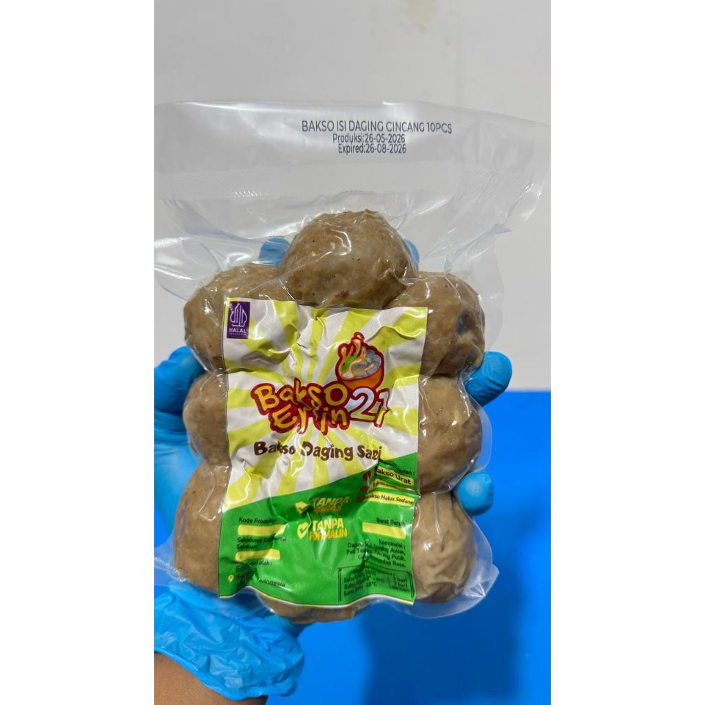 BAKSO ISI CINCANG,Bakso halus isi daging cincang 5pcs & 10pcs.