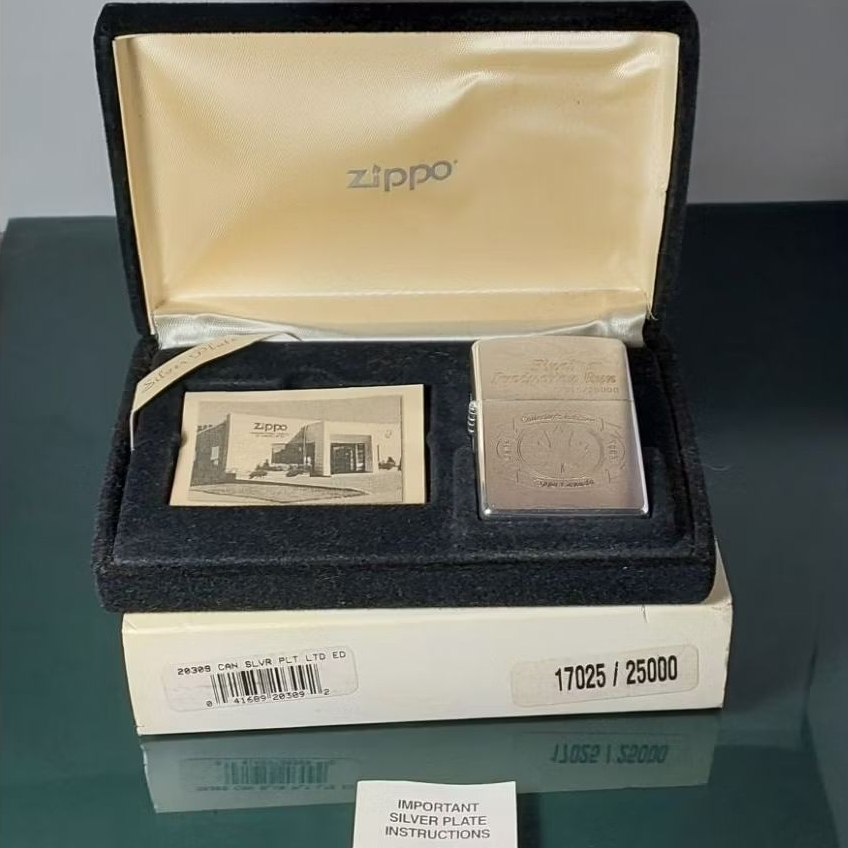 ZIPPO CANADA FINAL PRODUCTION RUN NIAGARA FALLS ONTARIO BRUSHED SILVER PLATE LIMITED 25.000 TAHUN 20
