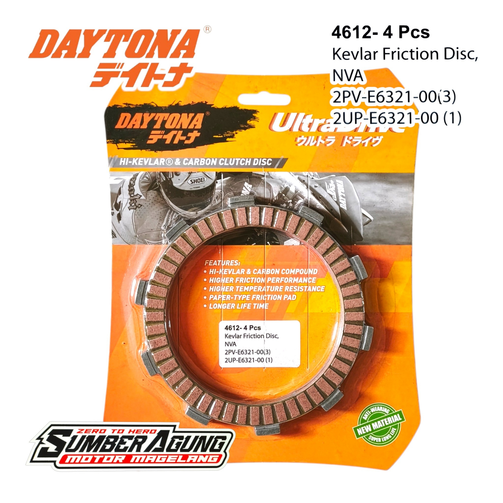 Daytona Kampas Kopling Kevlar Jupiter MX King 150 Vixion NVA Xabre Original Carbon Clutch Disc