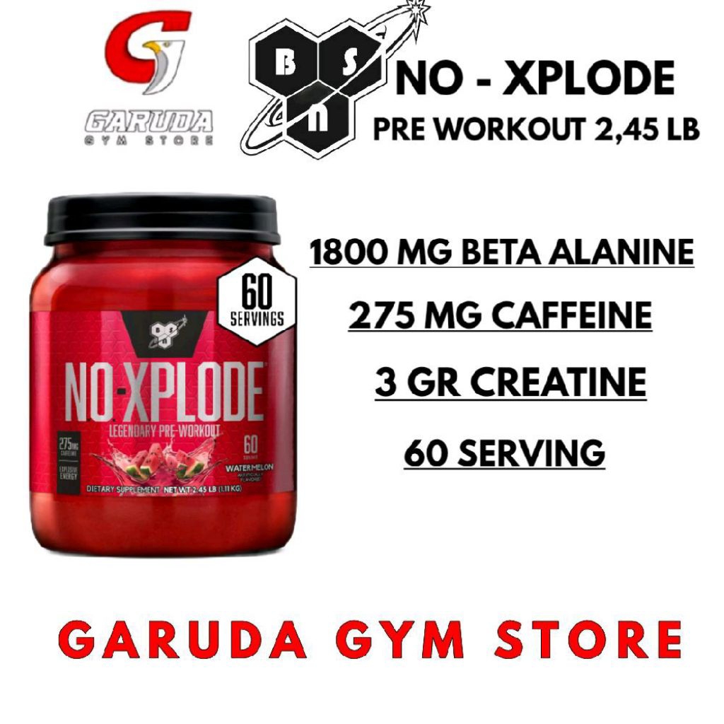 BSN NO-XPLODE Pre Workout – Suplemen Pump Otot & Fokus Latihan
