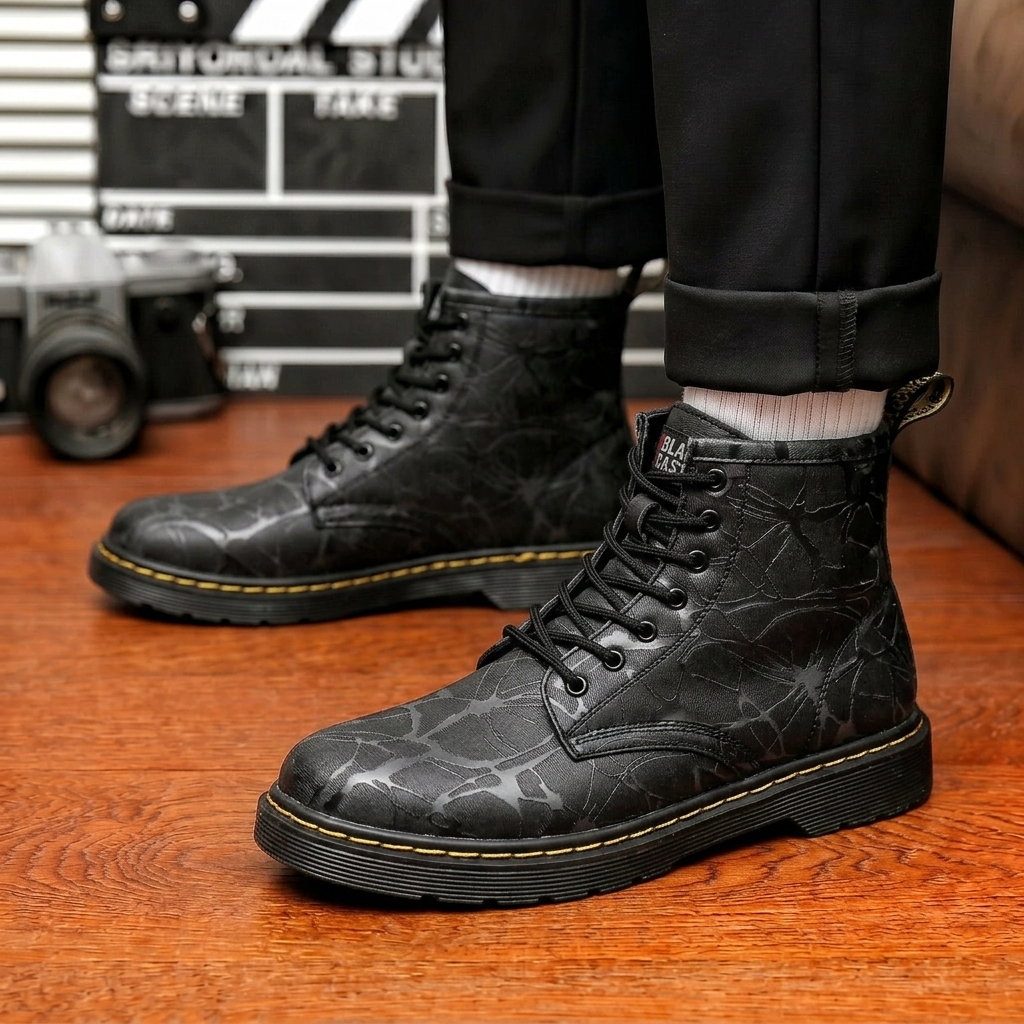 Sepatu Pantofel Docmart Hitam Boots Pria