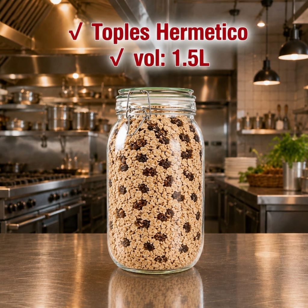 Hermetico Jar 1500ml/ Hermetico Jar/ Glass Jar with Clamp Lid/ Hermetico Canister TW089D