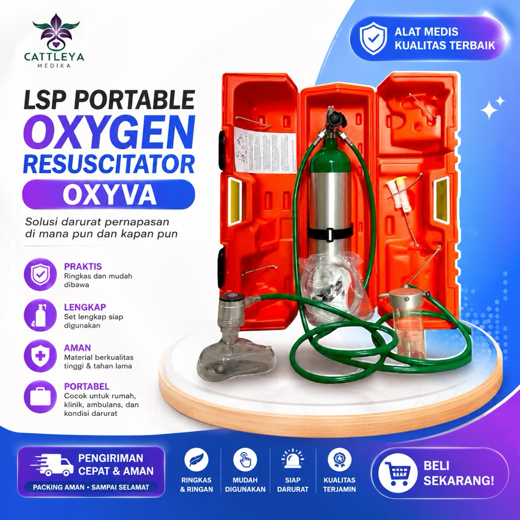 OXYVA LSP PORTABLE OXYGEN RESUSCITATOR / Life Saving Portable Neo Technology / Oksigen Resuscitation
