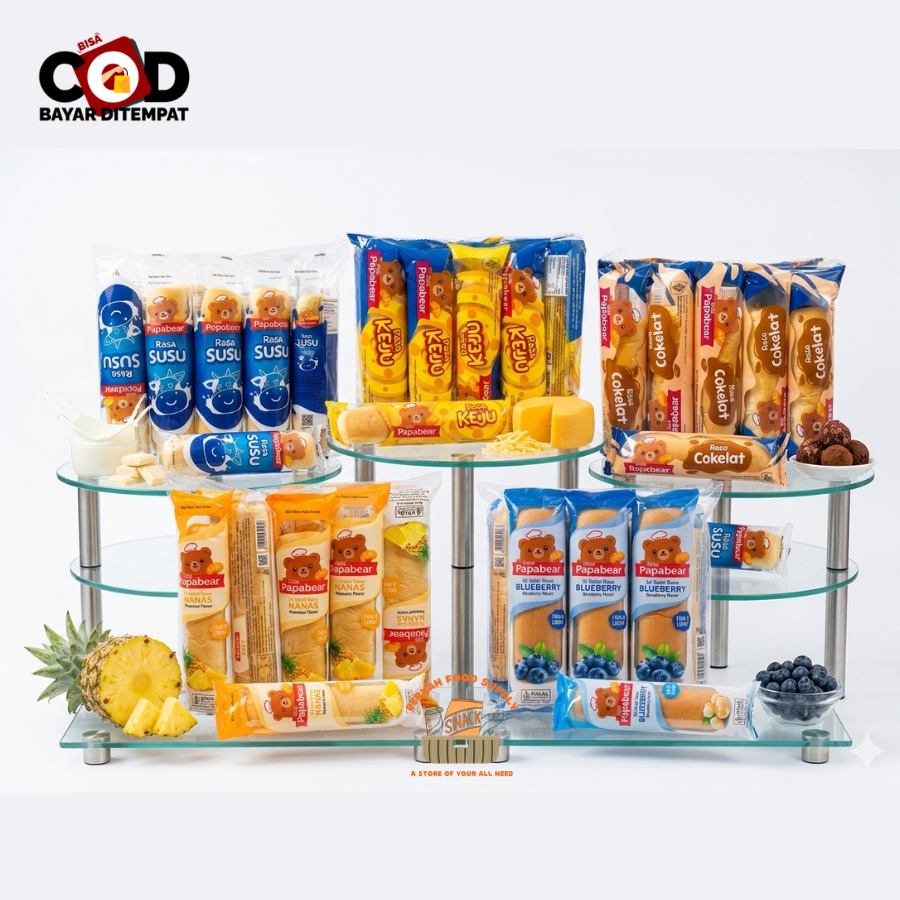 [ BFS ] PROMO Roti Papa Bear Pack 10 pcs x 20gr Roti Viral Roti Lembut PapaBear Isi Selai Keju Susu 